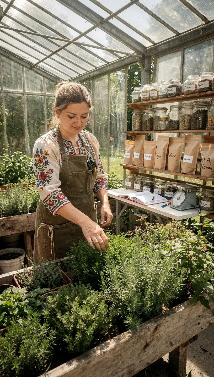 Malebná krajina Slovenska s čajovými plantážami v pozadí.